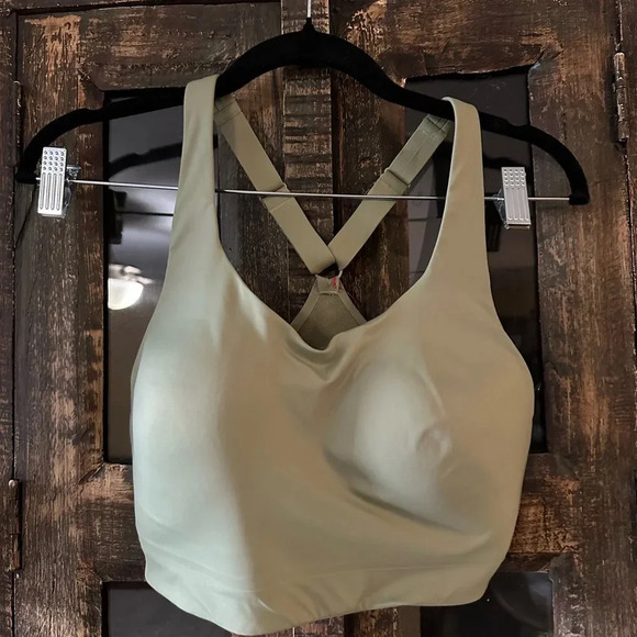 EUC Athleta Sports Bra - Olive Green w/ Adj Straps lightly built-in padding 34DD - Picture 1 of 3